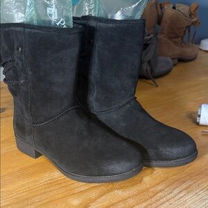 Abeo Black Suede Shearling Lined Winter Boots - New without Box 10